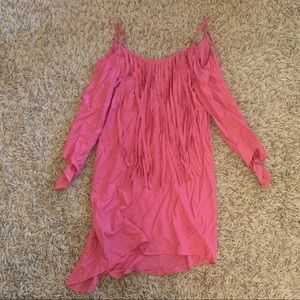 COPY - NWOT cowgirl justice pink fringe western dress size medium